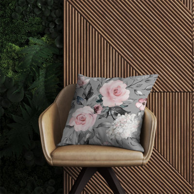Warren Reed Designer Dusty Pink Roses Outdoor Cushion 60Cm X 60Cm