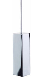 Taps2Traps Designer Chrome Square Bathroom Light Switch Pull Cord - thumbnail 1
