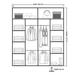 Sliding Wardrobes 4 u LTD Sliding Wardrobes 4U Leagues Freestanding Double Sliding Door Wardrobe - Grey (H)217Cm, (W)203Cm - thumbnail 3