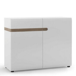 Wyld Haus Foxwhisk White And Truffle Oak Wood 1 Drawer 2 Door Sideboard - thumbnail 2