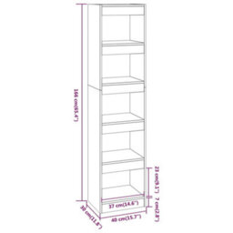 Berkfield Book Cabinet/room Divider Grey Sonoma 40X30X166 Cm - thumbnail 7