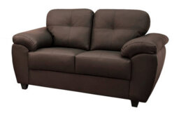 Carlos 3+2 Seater Sofa Set Brown Faux Leather - thumbnail 3