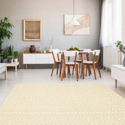 Yellow Outdoor Rug, Geometric Stain-Resistant Rug For Patio Decks, 3mm Modern Outdoor Luxurious Area Rug-190Cm X 290Cm - thumbnail 2