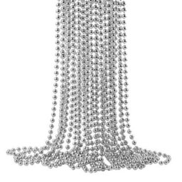 Neel Blue 9 Metre Hanging Bead Garland Beaded String Chain For Christmas Tree Decorations, Silver - thumbnail 1
