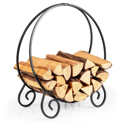 Gainoom 59 Cm Firewood Rack Metal Round Log Holder Ring For Indoor Outdoor - image 1