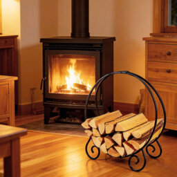 Gainoom 59 Cm Firewood Rack Metal Round Log Holder Ring For Indoor Outdoor - thumbnail 3