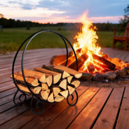 Gainoom 59 Cm Firewood Rack Metal Round Log Holder Ring For Indoor Outdoor - thumbnail 4
