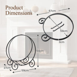 Gainoom 59 Cm Firewood Rack Metal Round Log Holder Ring For Indoor Outdoor - thumbnail 2