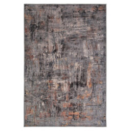Loomed Abstract Design Cotton Chenille Rug Grey Gold Machine Washable 280Cm X 380Cm - thumbnail 7