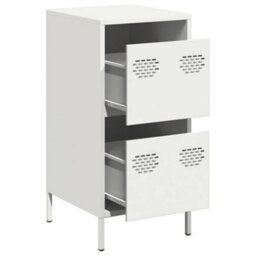 Berkfield Sideboard White 35X39X73.5 Cm Cold-Rolled Steel - thumbnail 4