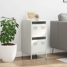 Berkfield Sideboard White 35X39X73.5 Cm Cold-Rolled Steel - thumbnail 3