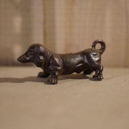 Burgess Cast Iron Dachshund Puppy Dog Metal Statue Home Garden Ornament Sculpture - thumbnail 2