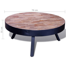 Vidaxl Coffee Table Round Reclaimed Teak Wood - thumbnail 8