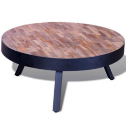 Vidaxl Coffee Table Round Reclaimed Teak Wood - thumbnail 2