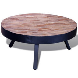 Vidaxl Coffee Table Round Reclaimed Teak Wood - thumbnail 1
