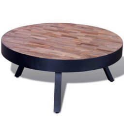 Vidaxl Coffee Table Round Reclaimed Teak Wood - thumbnail 3