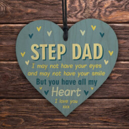 Red Ocean Step Dad Gifts Wooden Heart Fathers Day Gifts Birthday Gifts For Step Dad Keepsake - thumbnail 5
