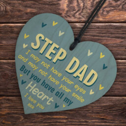 Red Ocean Step Dad Gifts Wooden Heart Fathers Day Gifts Birthday Gifts For Step Dad Keepsake - thumbnail 6