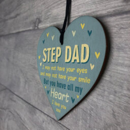 Red Ocean Step Dad Gifts Wooden Heart Fathers Day Gifts Birthday Gifts For Step Dad Keepsake - thumbnail 7