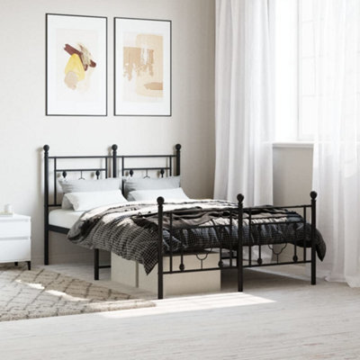 Berkfield Metal Bed Frame Without Mattress With Footboard Black 120X190Cm - image 1