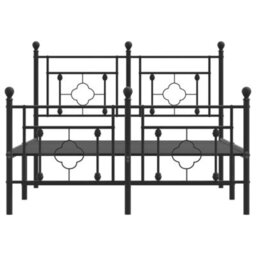 Berkfield Metal Bed Frame Without Mattress With Footboard Black 120X190Cm - thumbnail 5