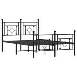 Berkfield Metal Bed Frame Without Mattress With Footboard Black 120X190Cm - thumbnail 4