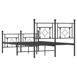 Berkfield Metal Bed Frame Without Mattress With Footboard Black 120X190Cm - thumbnail 7