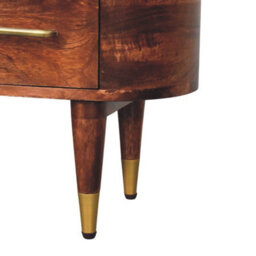 Artisan Furniture Solid Wood Media Unit, 2-Drawers, 1 Open-Slot, Nordic Legs, Dark Brown - thumbnail 8
