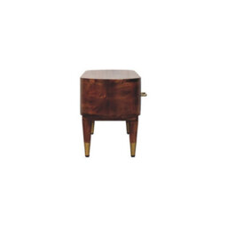 Artisan Furniture Solid Wood Media Unit, 2-Drawers, 1 Open-Slot, Nordic Legs, Dark Brown - thumbnail 9