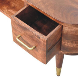 Artisan Furniture Solid Wood Media Unit, 2-Drawers, 1 Open-Slot, Nordic Legs, Dark Brown - thumbnail 7