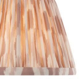 Loops Elegant Set Of 2 20Cm Handcrafted Tapered Cylinder Lamp Shades In Neutral Fabric Print - thumbnail 2