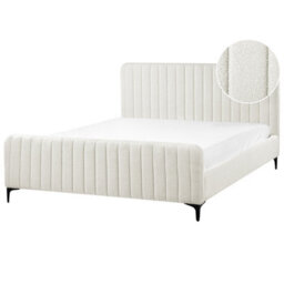 Beliani Bed Boucle Lunan 160 X 200 Cm (Eu King Size) Off-White - thumbnail 1