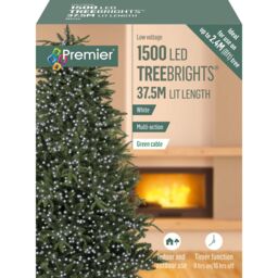 Multi-Action 1500 White Treebrights Led String Lights With Timer Function Green Cable - thumbnail 3
