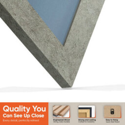"AK Frames 25X17"" Grey Marble Modern Vinyl Record Frame With Pompadour Mount For 12 Inch Lp Cover & Disc - Overlapped Design" - thumbnail 3