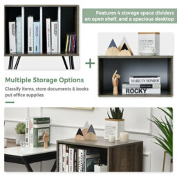 Costway Record Player Stand Turntable Stand Sofa Side Table With 5 Open Shelves Holder - thumbnail 4