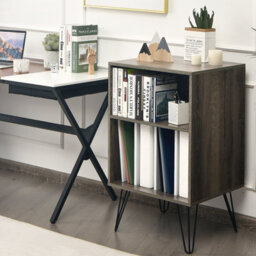 Costway Record Player Stand Turntable Stand Sofa Side Table With 5 Open Shelves Holder - thumbnail 1
