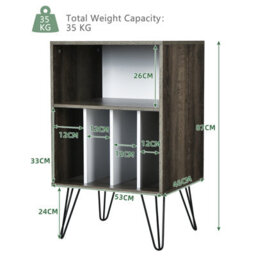 Costway Record Player Stand Turntable Stand Sofa Side Table With 5 Open Shelves Holder - thumbnail 3