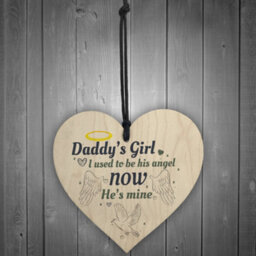 Red Ocean Daddy's Girl Wooden Heart Grave Memorial Father's Day Bereavement Sign Gifts From Daughter - thumbnail 2