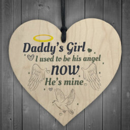 Red Ocean Daddy's Girl Wooden Heart Grave Memorial Father's Day Bereavement Sign Gifts From Daughter - thumbnail 1
