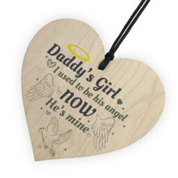 Red Ocean Daddy's Girl Wooden Heart Grave Memorial Father's Day Bereavement Sign Gifts From Daughter - thumbnail 6