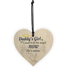 Red Ocean Daddy's Girl Wooden Heart Grave Memorial Father's Day Bereavement Sign Gifts From Daughter - thumbnail 5