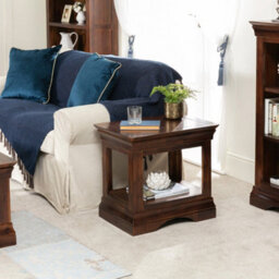 The Furniture Market French Hardwood Mahogany Stained Lamp Table - thumbnail 2