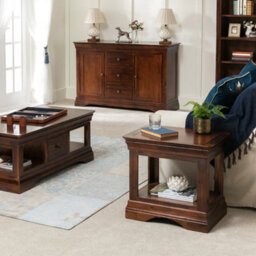 The Furniture Market French Hardwood Mahogany Stained Lamp Table - thumbnail 4