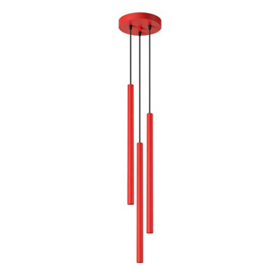 Sollux Lighting Pastelo Steel Red 3 Lights Modern Pendant Lamps - image 1