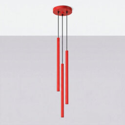 Sollux Lighting Pastelo Steel Red 3 Lights Modern Pendant Lamps - thumbnail 2