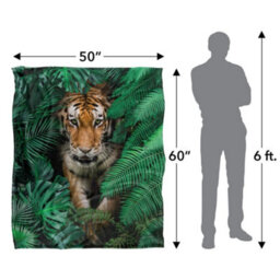 Reinders Silky Tiger Supersoft Blanket Multicoloured (One Size) - thumbnail 5