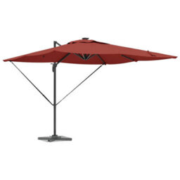 Berkfield Roma Cantilever Parasol With Leds In Terracotta - 286 X 285 X 270 Cm, Aluminium. - thumbnail 3