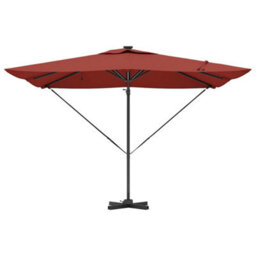 Berkfield Roma Cantilever Parasol With Leds In Terracotta - 286 X 285 X 270 Cm, Aluminium. - thumbnail 5