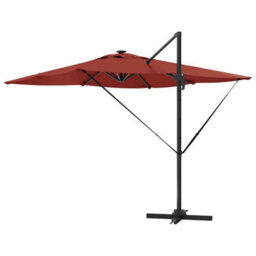 Berkfield Roma Cantilever Parasol With Leds In Terracotta - 286 X 285 X 270 Cm, Aluminium. - thumbnail 7