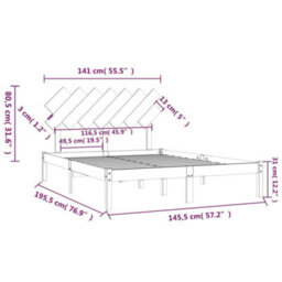 Berkfield Bed Frame White 140X190 Cm Solid Wood - thumbnail 6